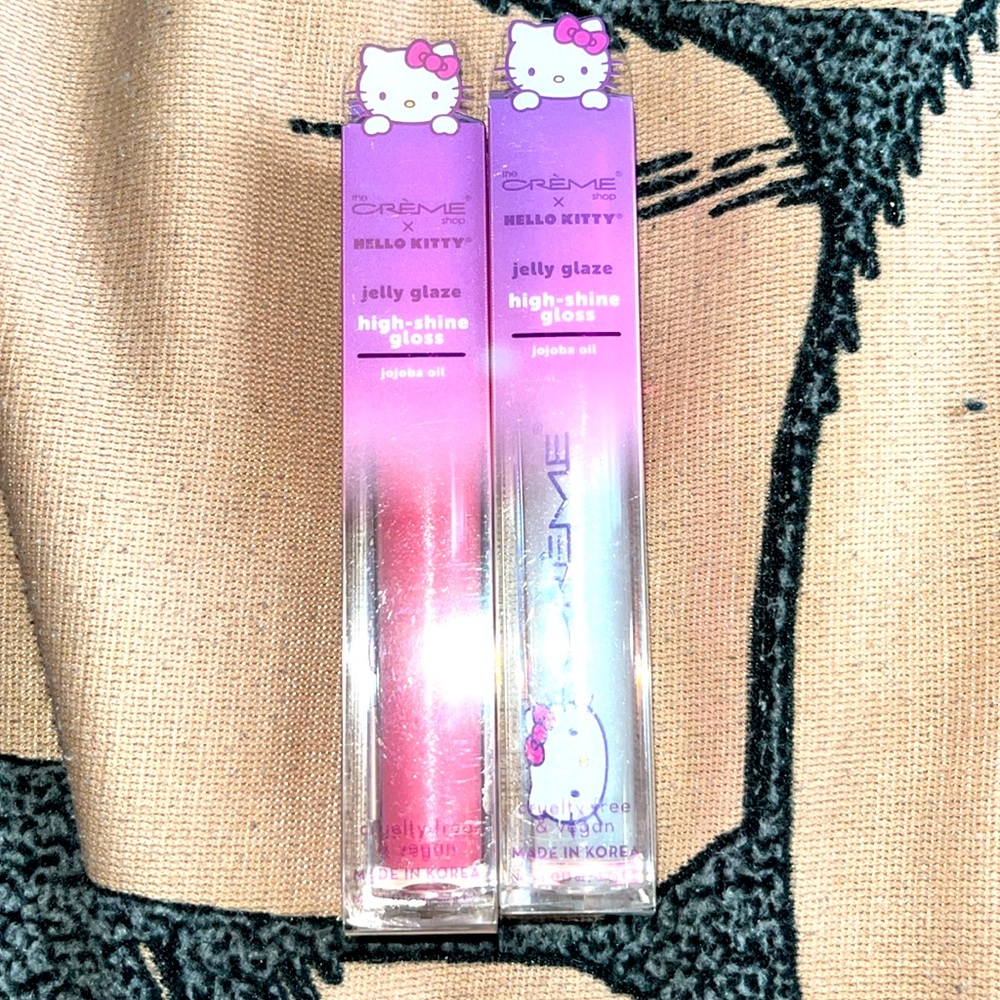 ✨🆕BNIB!Crème ShopXHello Kitty Limited Ed.Jelly Glaze High-Shine Lip Glosses!✨